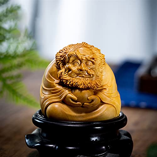 Weiping - Creative Design Buddha Wood Carving Zen Statue Feng Shui Meditation Desktop Decoration Home Decoration Indoor Statue