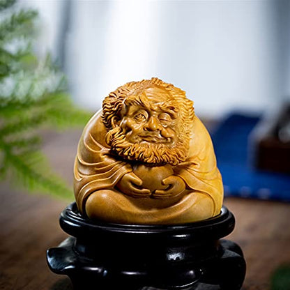 Weiping - Creative Design Buddha Wood Carving Zen Statue Feng Shui Meditation Desktop Decoration Home Decoration Indoor Statue