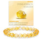 Crystal Beaded Bracelets for Women 4mm Clear Quartz Bead Handmade Gemstone Stretch Elastic Bracelet Natural Stone Crystal Healing Reiki Spiritual Jewelry Gifts - color: Citrine, size: 8mm