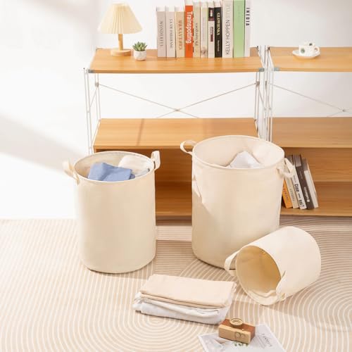 Foldable Storage Bins with Lids Cotton Canvas Rectangular Storage Box Ideal for Organization Lightweight and Durable (10.24 x 10.04) - size: 10.24 x 10.04"
