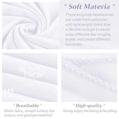 XTREND 1 Piece Head Wrap Stretch African Turban Bohemian Extra Long Scarf Soft Breathable Headwraps Solid Color Knit Head Scarves Turban Tie for Women (White) - color: Z1 White
