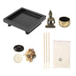 Zen Meditation Rock Garden Table Kit, Chinese Buddhism Candlestick, Meditation Relax Decor Set for Home,Garden