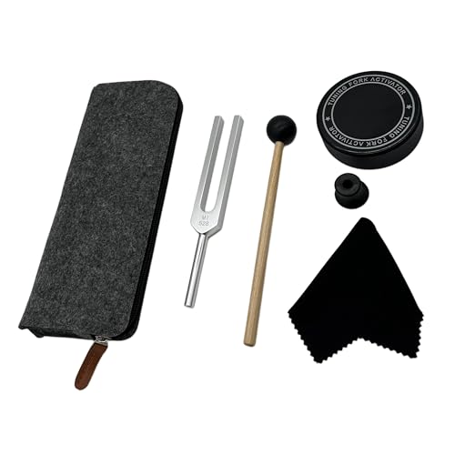 528 Hz Tuning Fork with Activator and Mallet, 528Hz Tuning Fork for Sound Meditation, Intention Setting, Mindfulness, Yoga and Energy Focus - color: Silver, size: 528Hz