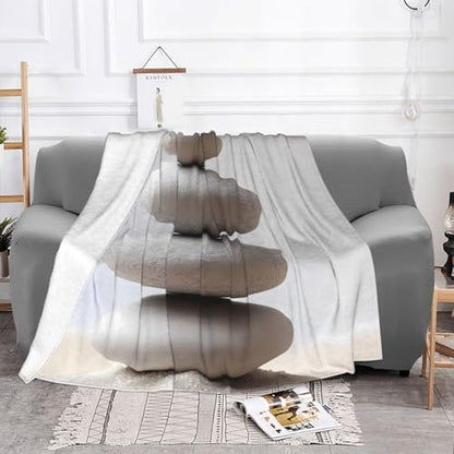 Meditation Stone Soft Throw Blanket Lightweight Cozy Plush Blanket for Couch, Sofa, Bed, Travel, Decorative All Season Blanket - size: 80"x60"