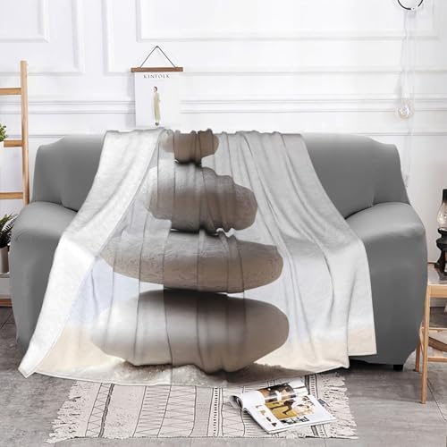 Meditation Stone Soft Throw Blanket Lightweight Cozy Plush Blanket for Couch, Sofa, Bed, Travel, Decorative All Season Blanket - size: 60"x50"