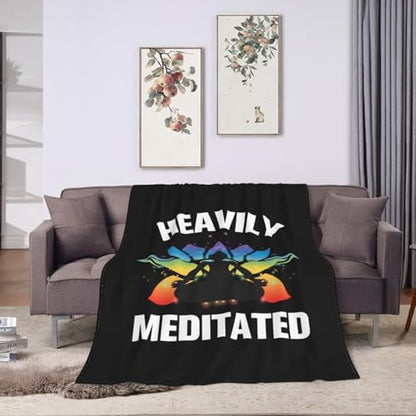Buddha Buddhism Heavily Meditated Yoga Premium Fleece Blanket, Ultra-Soft Plush Throw Blanket for Bed, Couch & Travel 60"x50" - size: 60"x50"