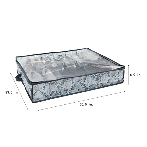 Laura Ashley Non-Woven 12 Pair Under The Bed Shoe Storage Bag | Dimensions: 29"x 24"x 6" | Holds 12 Pairs of Shoes | Bedroom Organization | Foldable | Parterre - style: Under Bed Shoe Bag