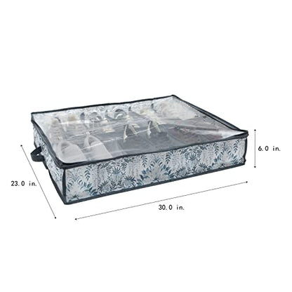Laura Ashley Non-Woven 12 Pair Under The Bed Shoe Storage Bag | Dimensions: 29"x 24"x 6" | Holds 12 Pairs of Shoes | Bedroom Organization | Foldable | Parterre - style: Under Bed Shoe Bag
