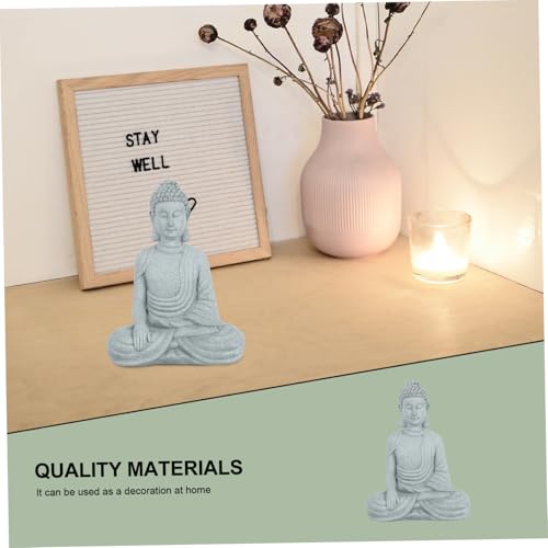 Uonlytech Zen Style Sandstone Buddha Figurine Desktop Decor for Home Office Meditation Balcony Bonsai Decoration Chinese Indoor Micro Landscape Statue