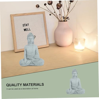 Uonlytech Zen Style Sandstone Buddha Figurine Desktop Decor for Home Office Meditation Balcony Bonsai Decoration Chinese Indoor Micro Landscape Statue