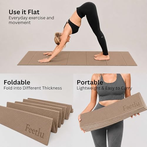 Foldable Yoga Exercise Mat – Lightweight, Anti-Slip, and Easy to Store for Yoga, Pilates, Home Workouts, and Floor Exercises