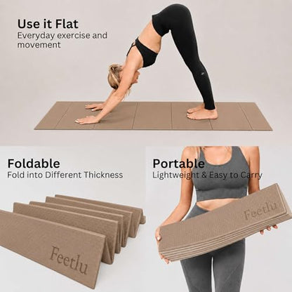 Foldable Yoga Exercise Mat – Lightweight, Anti-Slip, and Easy to Store for Yoga, Pilates, Home Workouts, and Floor Exercises