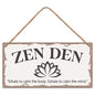 SCAZOMV Wood Decorative Signage, Zen Den Sign, Meditation Room Decor, 10X5 Inch