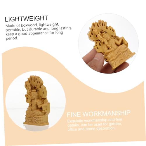 OUNONA Acalanatha Buddha Statue Home Decor Boxwood Carving Feng Shui Ornament for Living Room Meditation Zen Garden Unique Handcrafted Figurine