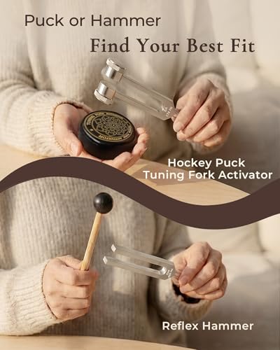 Tuning Forks for Healing Set - 128 Hz, 174 Hz, 432 Hz, 528 Hz Weighted & Unweighted Resonance Tuning Fork Kit - Chakra Sound Therapy Instruments for Meditation & Yoga in Pouch