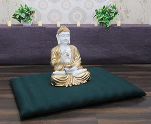 NutriBuck® | Meditation | Yoga | Cushion | (Zabuton Mat) | Filled with Buckwheat Hulls | (Dark Green)