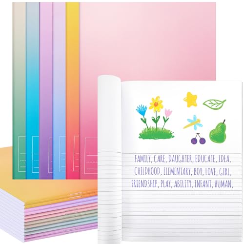 Henoyso 12 Pcs Primary Composition Notebook K-2 Primary Journal, Notebook for Kids Supplies, Bulk Blank Writing Book for Kid to Write Draw Journal 60 Page (9.8″ X 7.5″,Color Gradient) - color: Color Gradient, size: 9.8″ X 7.5″