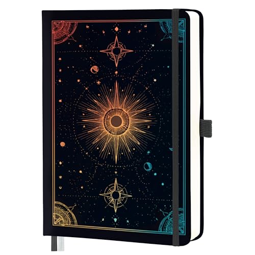 Mlife Lined Journal Notebook for Women & Men,A5 Hardcover PU Leather Journals for Writing,100 GSM Thick Paper, Perfect for College,Work,Office Supplies,Space Style - color: D