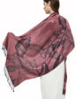Pashmina Shawl Wrap with Ethnic Paisley Two Tone Jacquard Scarf for Women - color: Feather-powder Pink