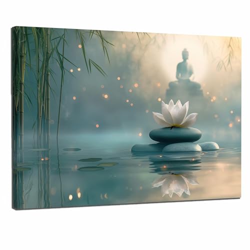 LAIART Lotus Zen Canvas Print Wall Art Modern Artwork Wall Decor - color: ZEN-3, size: 16"L x 24"W