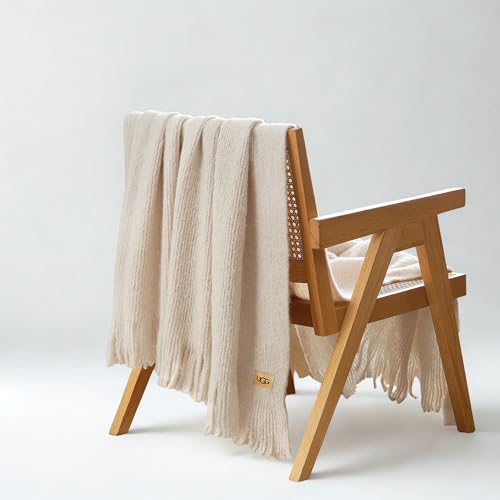 UGG Knit Throw Blanket – Soft Lightweight Throw Blanket for Couch, Bed Throws or Luxury Home Decor, Blankets & Throws for Home, Living Room and Bedroom, 50" x 70" (Margot) (Cream) - color: Cream