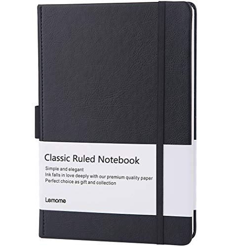 Ruled Notebook/Journal - Lined Journal for Writing, 5.75'' x 8.4'' Notebook Journal, 146 pages Faux Leather Notebook with Thick Paper, Waterproof Hardcover, Elastic Closure