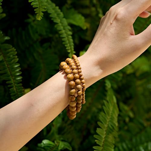 Bivei 6mm Beaded Bracelets for Women Handmade Semi Precious Natural Stone Stretch Elastic Jewelry Yoga Protection Gifts