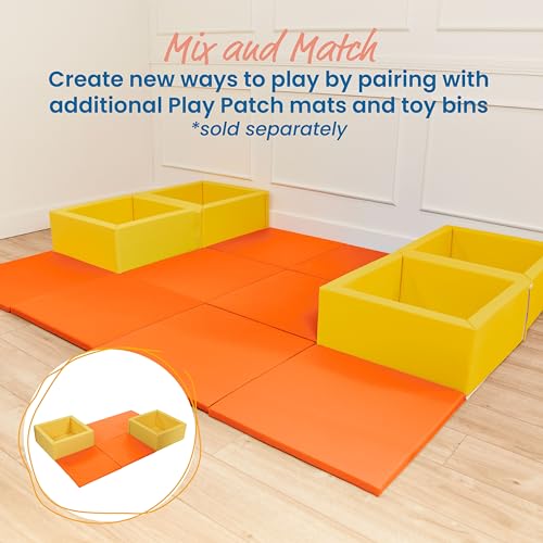 ECR4Kids SoftZone Play Patch Activity Mat Squares, Modular Playmat, Orange, 4-Pack - color: Orange