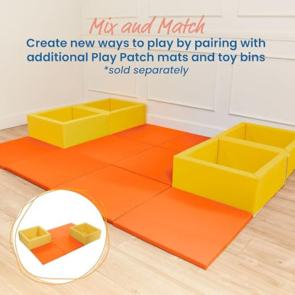 ECR4Kids SoftZone Play Patch Activity Mat Squares, Modular Playmat, Orange, 4-Pack - color: Orange