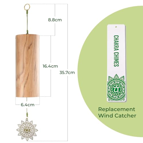 Hand-Tuned Wood Wind Chimes for Outside - Deep Tone Soothing Sound for Zen Garden Decor & Meditation - Weather-Resistant Wooden Windchimes, Memorial Sympathy Gift for Loss of Loved One
