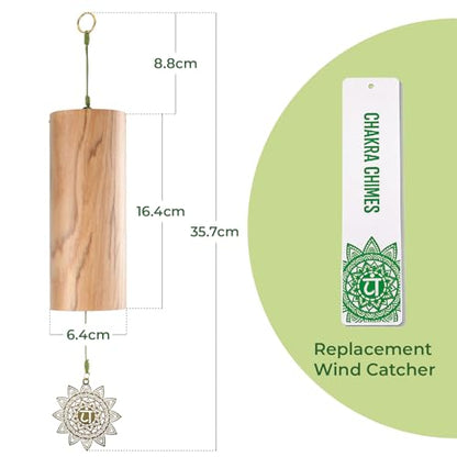 Hand-Tuned Wood Wind Chimes for Outside - Deep Tone Soothing Sound for Zen Garden Decor & Meditation - Weather-Resistant Wooden Windchimes, Memorial Sympathy Gift for Loss of Loved One