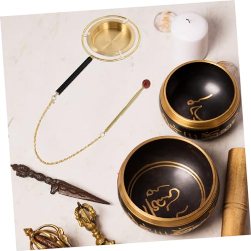 ibasenice Brass Bell Ornament for Buddhist Ceremonies Loud Sound Comfortable to Hold for Meditation and Mindfulness Fine Polishing Craftsmanship for Home Temple Use