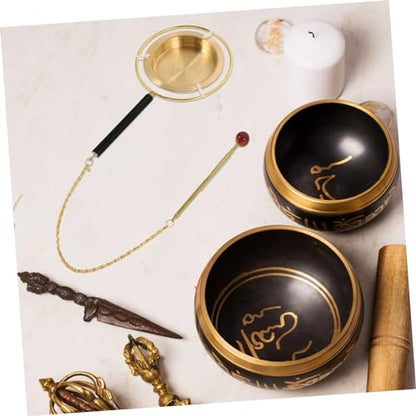 ibasenice Brass Bell Ornament for Buddhist Ceremonies Loud Sound Comfortable to Hold for Meditation and Mindfulness Fine Polishing Craftsmanship for Home Temple Use