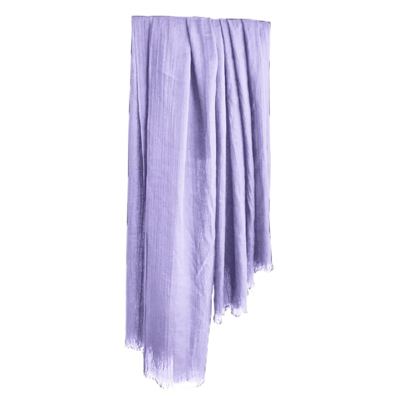 Harewom Lightweight Gauze Linen Feeling Shawl Wraps for Women Beach Summer Scarf for Evening Wedding Dresses - color: Shawl Wraps - Light Purple