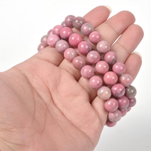 Justinstones Gemstone Crystals Chakra Beads Bracelet Crystal Healing 10mm Round Stretchable Bracelet for Her Gift - color: AA Pink Tourmaline