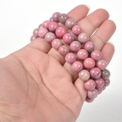 Justinstones Gemstone Crystals Chakra Beads Bracelet Crystal Healing 10mm Round Stretchable Bracelet for Her Gift - color: AA Pink Tourmaline