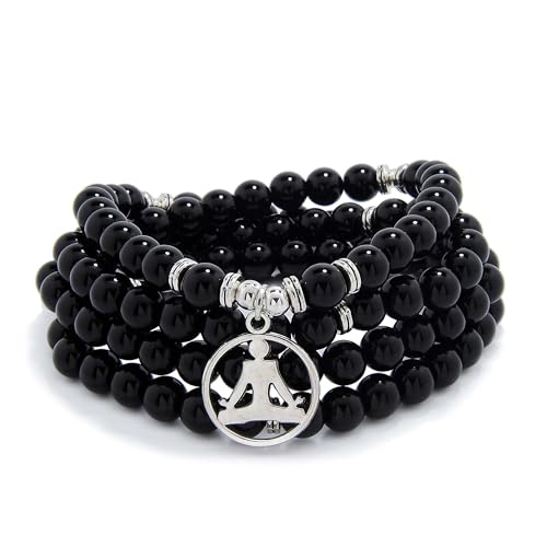 Yoga Charm 108 Mala Zen Buddha Beads Bracelet Necklace for Men or Women