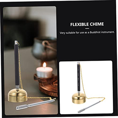 VICASKY Flexible Telescopic Chime Buddhist Supply Handbell Instrument for Temple Rituals Meditation Stress Relief with Smooth Safe Surface