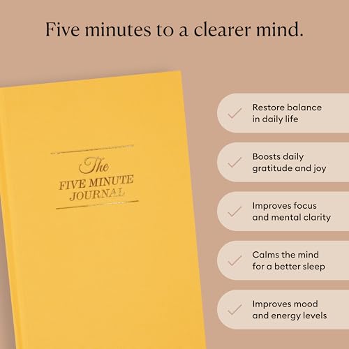 Intelligent Change The Five Minute Journal, Original Daily Gratitude Journal 2025, Manifestation Journal for Mindfulness, Undated Daily Journal with Gold Foiling, Plastic-Free, Yellow - color: Sunshine Yellow