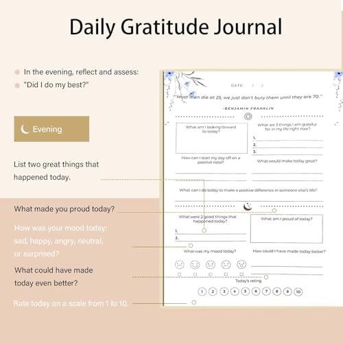 Gratitude Journal for Women & Men – Daily Mindfulness Journal with Positivity Tracker, Happiness Exercises, and Guided Reflective Writing – Self-Care Journal for Personal Growth (Beige) - color: Beige