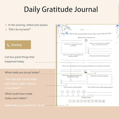 Gratitude Journal for Women & Men – Daily Mindfulness Journal with Positivity Tracker, Happiness Exercises, and Guided Reflective Writing – Self-Care Journal for Personal Growth (Beige) - color: Beige
