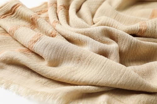 WINCESS.YU Women Gradient Scarf Long Shawls and Wraps Fashion Plain Pashmina Formal Scarf - color: Lx92-beige