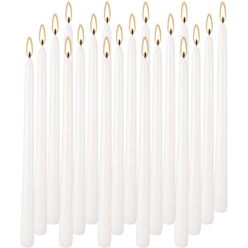 20 Pack White Taper Candles 12 Inch Tall 3/4 Inch Thick Burn 10 Hours - color: 12"20pcs-White