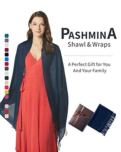 EURKEA Women's Scarf Pashmina Silky Soft Shawls Wraps Stole for Evening, Wedding and Gift - color: Medium Indigo