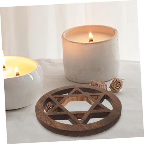 HOOTNEE Wooden Star Altar Decor Carving for Rituals Retro Style Ceremony Ornament for Home Decoration and Spiritual Practices Versatile Mat for Altar Wall Art