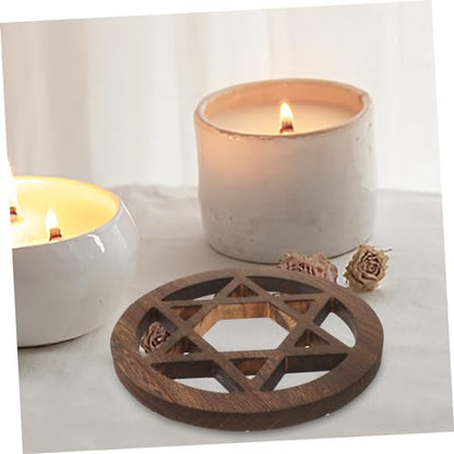 HOOTNEE Wooden Star Altar Decor Carving for Rituals Retro Style Ceremony Ornament for Home Decoration and Spiritual Practices Versatile Mat for Altar Wall Art
