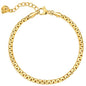 WEARON Gold Bracelet for Women 14K Gold Plated Snake Herringbone Figaro Cuban Bead Paperclip Cable Box Chain Simple Jewelry - style: Box Chain Thick