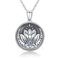 Evil Eye Necklace for Women 925 Sterling Silver, Protection Necklace with Blue Evil Eye Charm, Evil Eye/Lotus Pendant Jewelry, Birthday Christmas Gifts for Her - style: Lotus Evil Eye Necklace - Silver