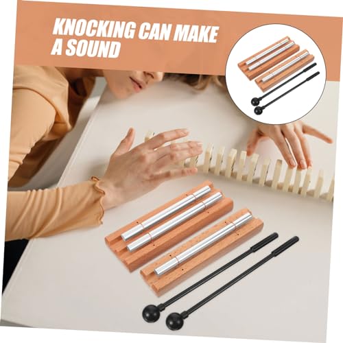 2sets Wooden Sound Therapy Tools Meditation Chime Blocks for Mindfulness Music Instruments Kit