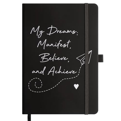 A5 Lined Journal Notebooks for Man, 192 Pages Leather Hardcover Notebooks, 5.7 x 8.5 inch Journaling Notebooks for Work, Writing, School, Black